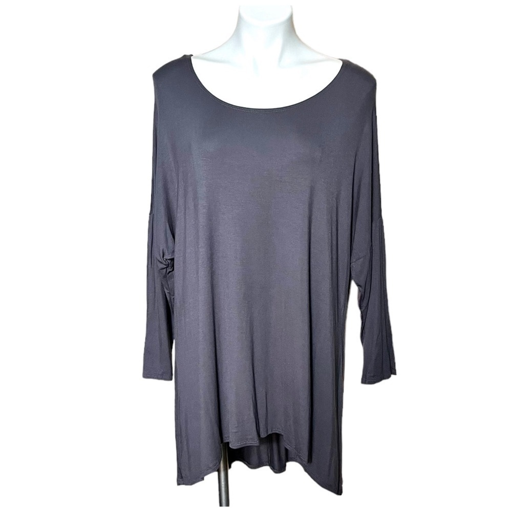 Azules High-Low Tunic Top Size 1X Dark Gray New With Tags